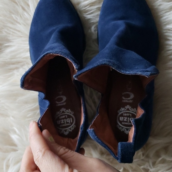 Jeffrey Campbell women's Oriley Cutout Ankle Boot blue leather 36.5 - Picture 6 of 11